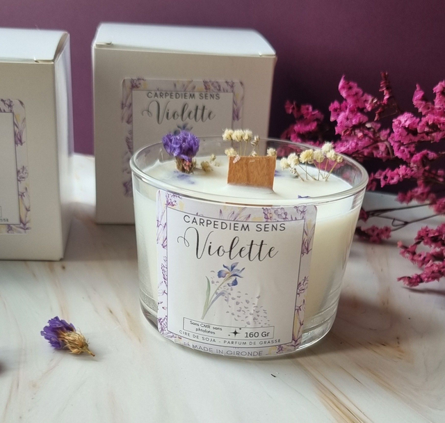 Bougie parfumée Violette et Poudre de riz