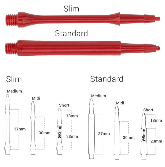 HARROWS CLIC RED SYSTEM DART SHAFTS SHORT