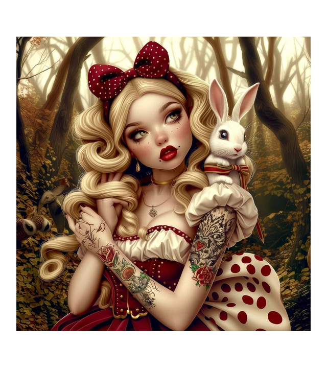 Panneau à coudre Alice 1 en simili 46x46cm