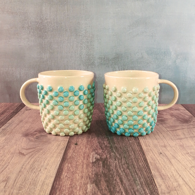 duo tasses bulles turquoise