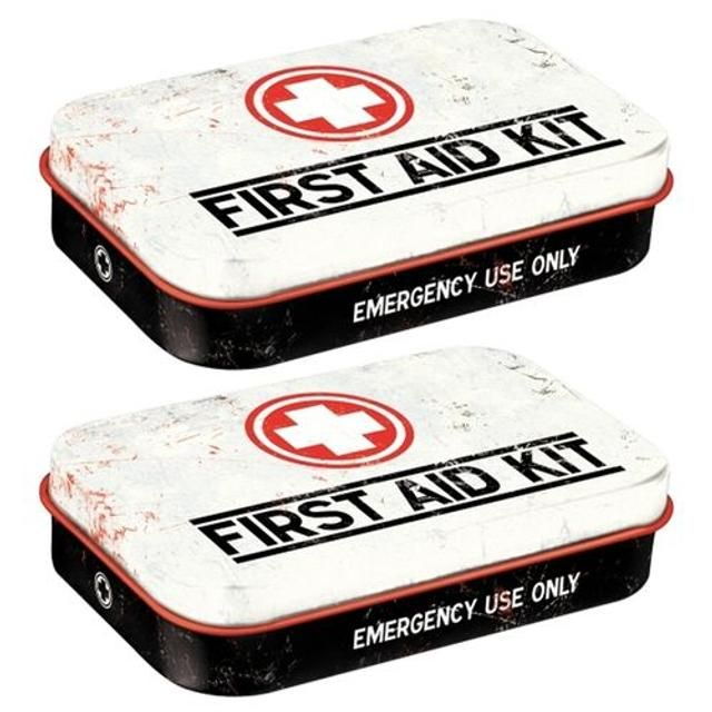Nostalgic Art 2PK 10cm Mint T XL First Aid Kit Hard Candy - White