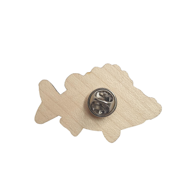 Sea Bass Wooden Pin Badge