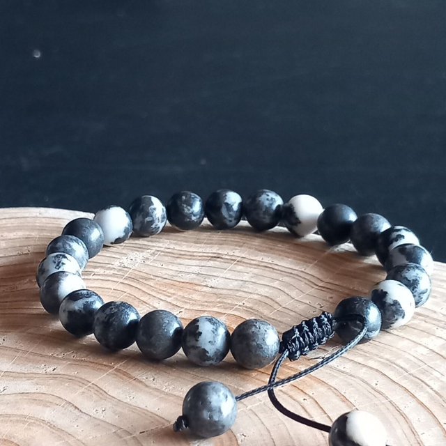 Bracelet ajustable en Jaspe zèbre