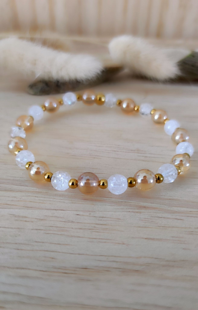 Bracelet "Révélateur et Amplificateur" Cristal de roche craquelé