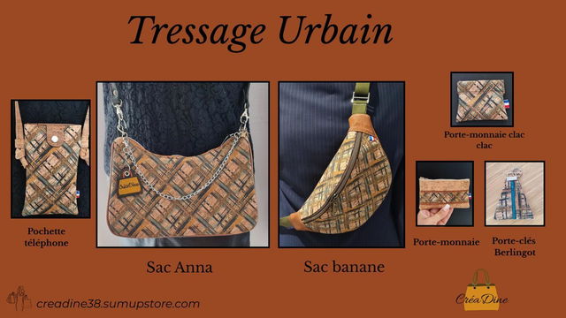 Porte monnaie clac clac "Tressage urbain"