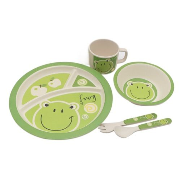 Bamboo eating set frog