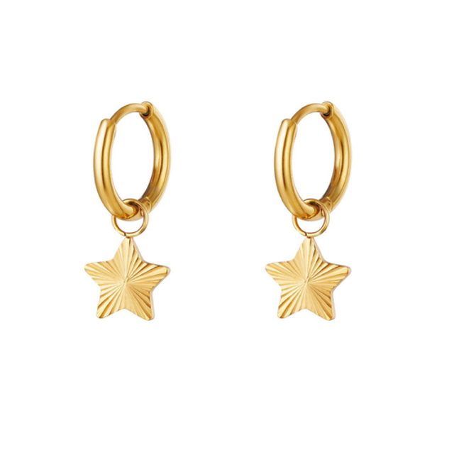 Oorbellen star goud