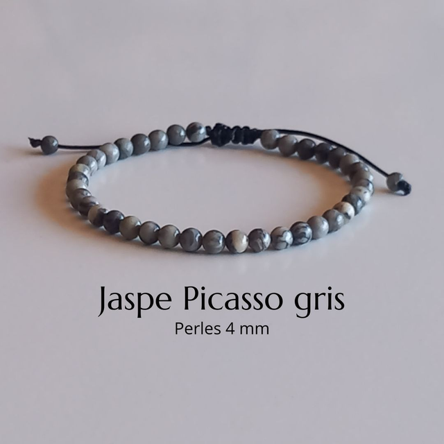 Bracelet ajustable en Jaspe Picasso