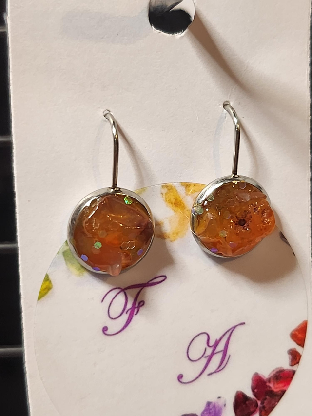 Boucle crochet résine et pierre