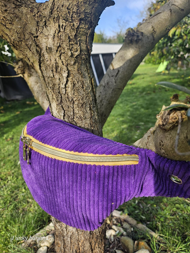 Banane classique velours couleur lavande -Taille S