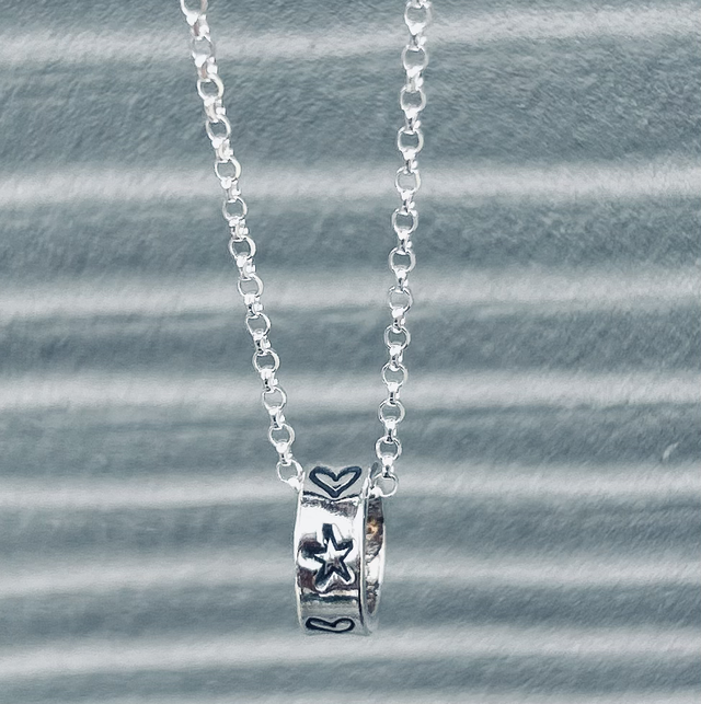 Love Heart, Star &amp; Peace Spinner Necklace