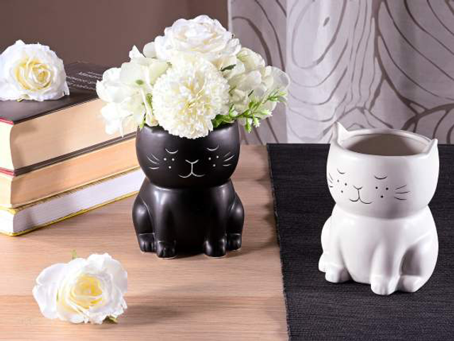 Vaso a gatto in ceramica
