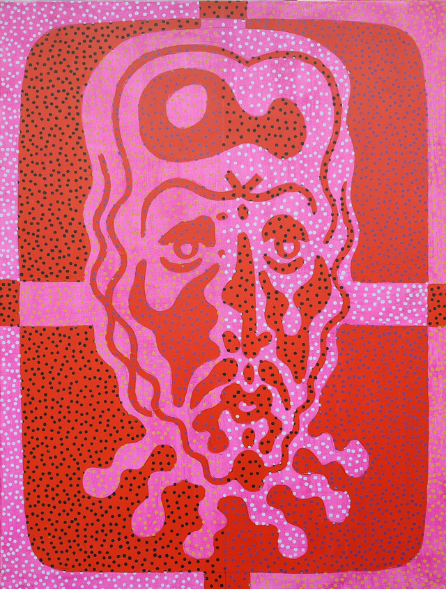 Jezus Bóg - Nowy Strukturalizm, 131x100 akryl płótno 2020