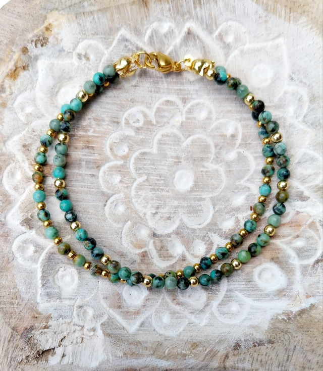 Bracelet en pierres naturelles de Turquoise africaine 