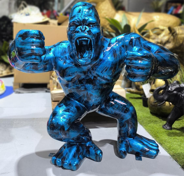 GORILLE BLEU  ET NOIR 110 CM