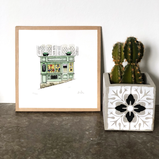 Vintage Hat Shop, Paris – Retro Art Print – Romantic Parisian Bedroom Decor