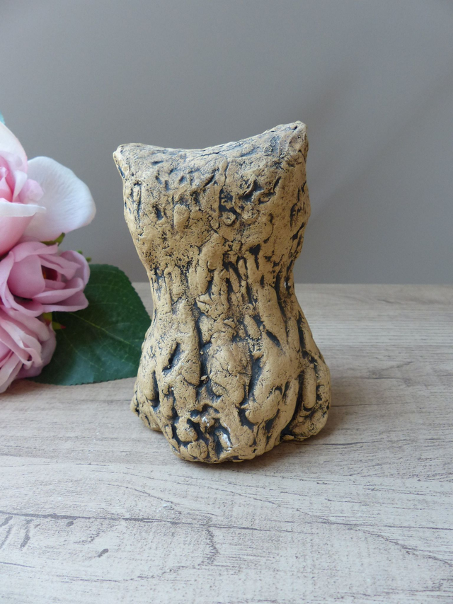 Figurine Hibou Vintage en Céramique – Poterie Ouest-Allemande Années 1970, Sculpture Retro Owl Décoration de Collection