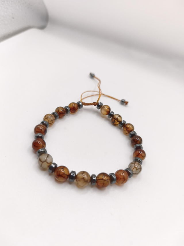 Bracelet homme agate veines de dragon