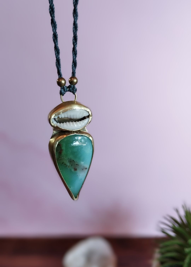 Collier Chrysoprase & Cauri
