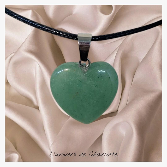 Pendentif &quot;Aventurine verte&quot; coeur PN-320