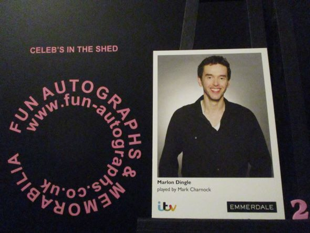 Mark Charnock (Marlon Dingle) Original Emmerdale Coloured Itv Logo Cast Card (2)