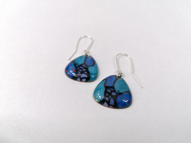 '' Les Graphiques '' - Boucles d'oreilles en émail 