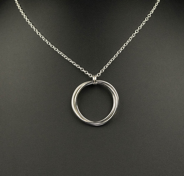 Silver Triple Rolling Ring Pendant