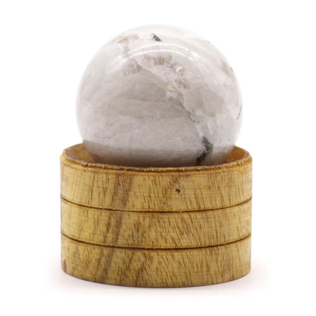 1x Gemstone Sphere 40mm - Indian Moonstone with Stand