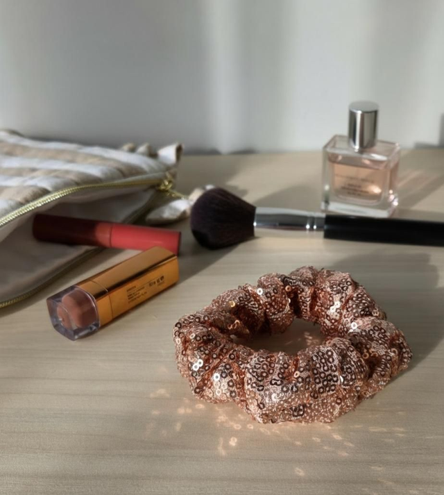 Chouchou paillettes rose 