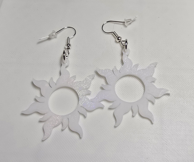 Boucles d'oreilles Soleil Blanc