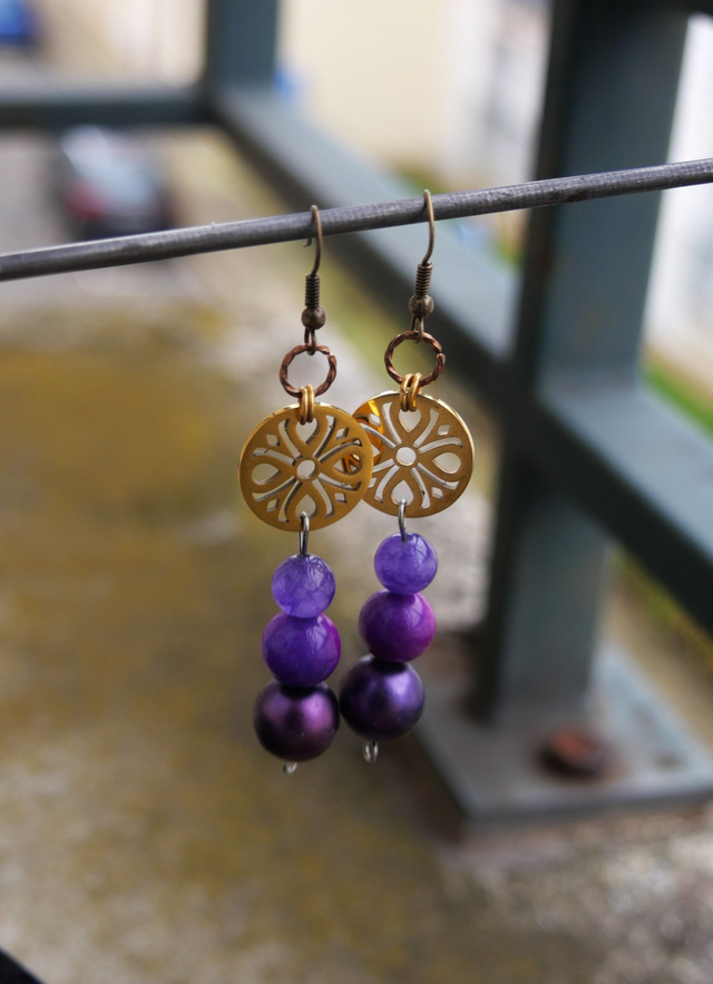 Boucles d'oreille Cercle fleuri 2