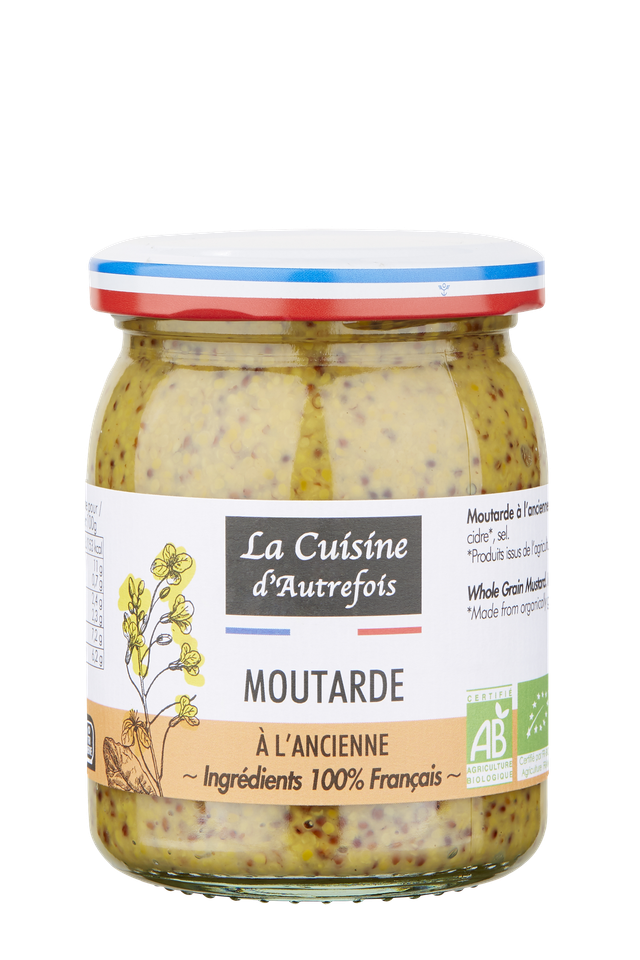 Moutarde à l&#039;ancienne de dijon 100% origine france Bio 210g