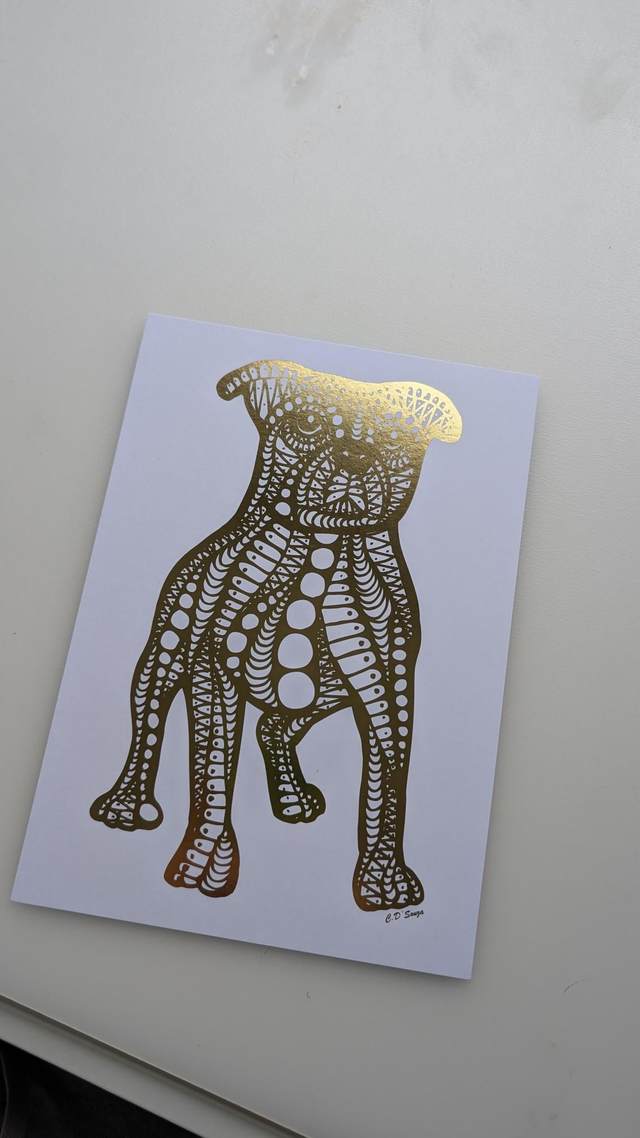 Staffordshire Bull Terrier Dog Foil Print
