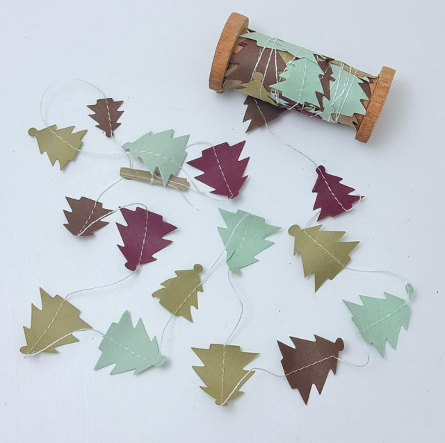 Papiergirlande Tannen bordeaux 5m