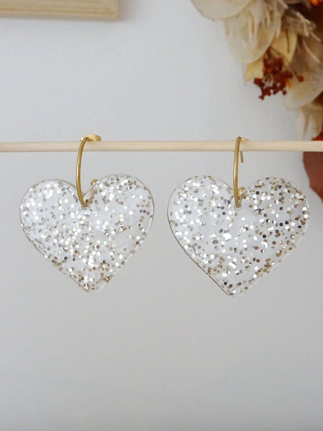 Coeur : paillettes champagne