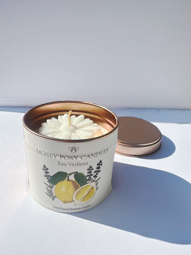 20cl Scented Beeswax Daisy Candle Rose Gold