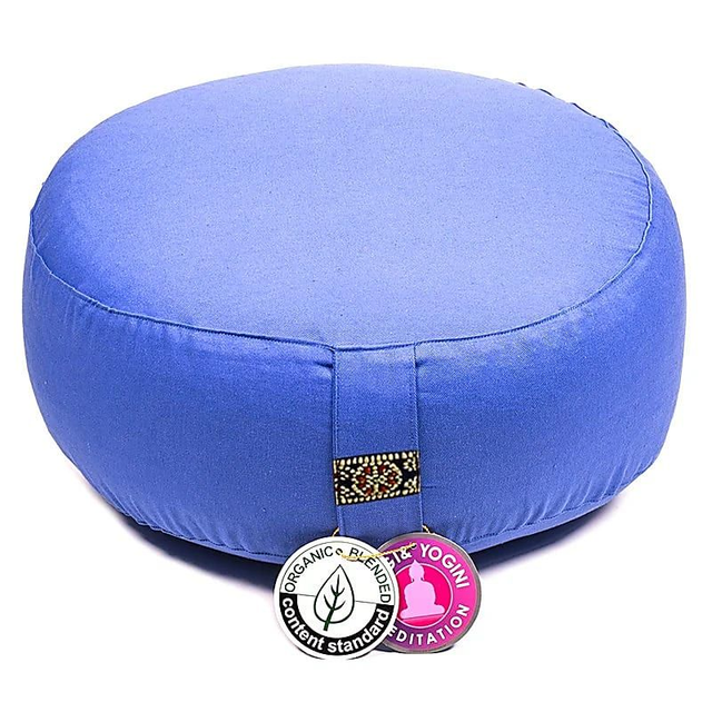Coussin de meditation Coton BIO 33X17 BLEU