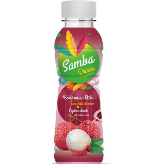 Samba Drinks – Boisson au Litchi et nata de coco (50cl)
