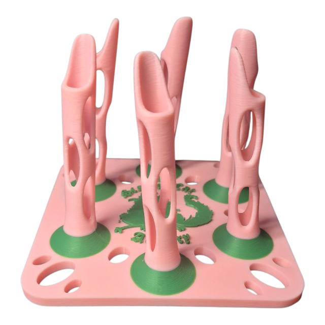 6 Arrow Fletching Stand/ Ground Quiver Pink and Green