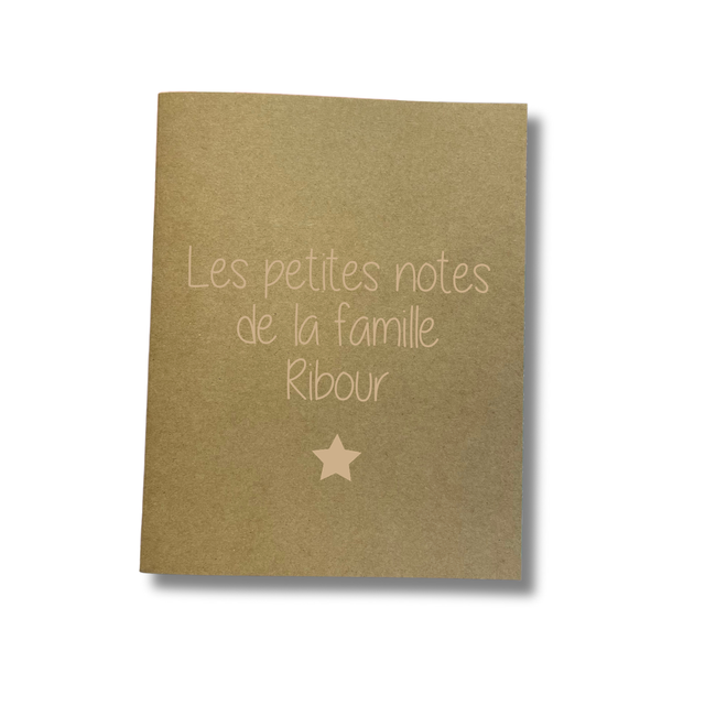 Carnet &quot;Les petites notes de la famille ...&quot; - Personnalisable