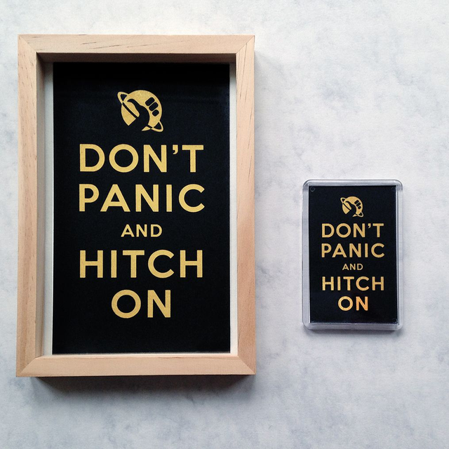 The Hitchhiker’s foil print &amp; fridge magnet
