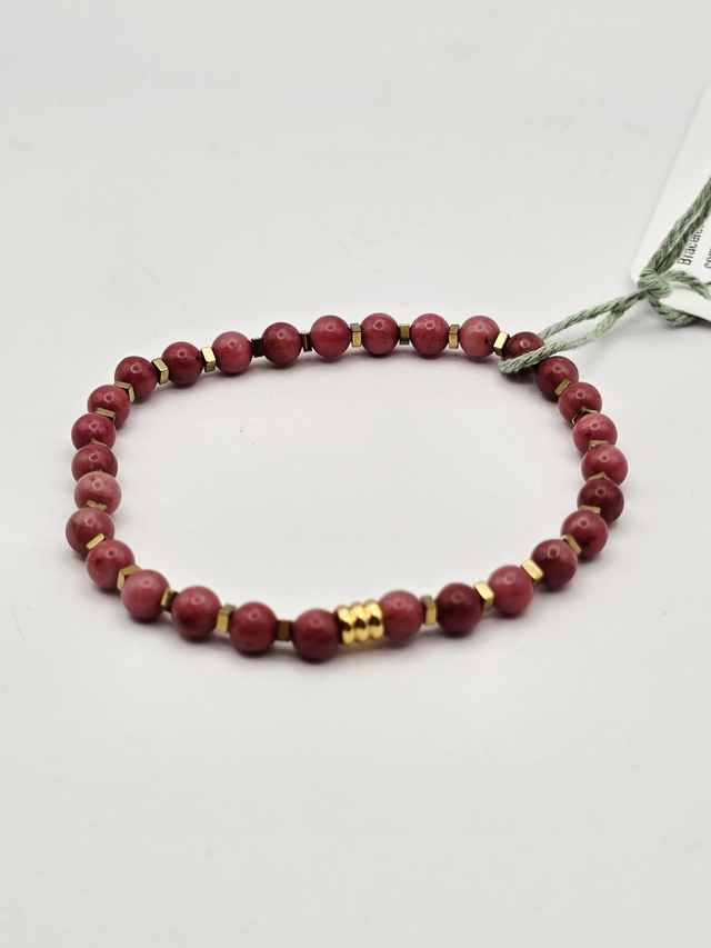 Bracelet Rhodonite rose 0,4 cm