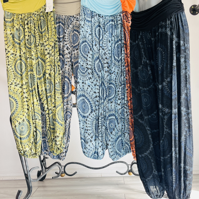 Circle Print Boho Harem Trousers