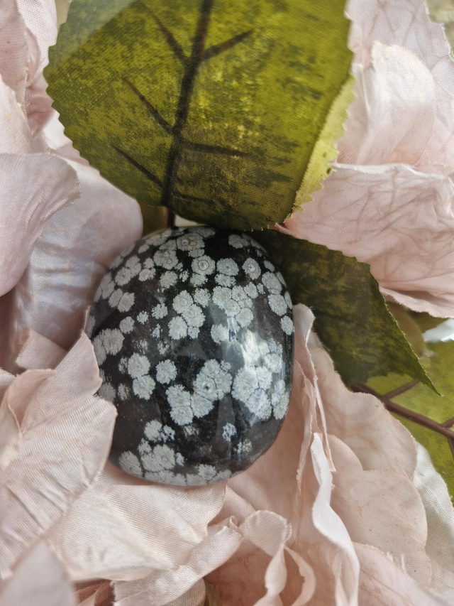 Snowflake Obsidian Palmstone/pebblestone