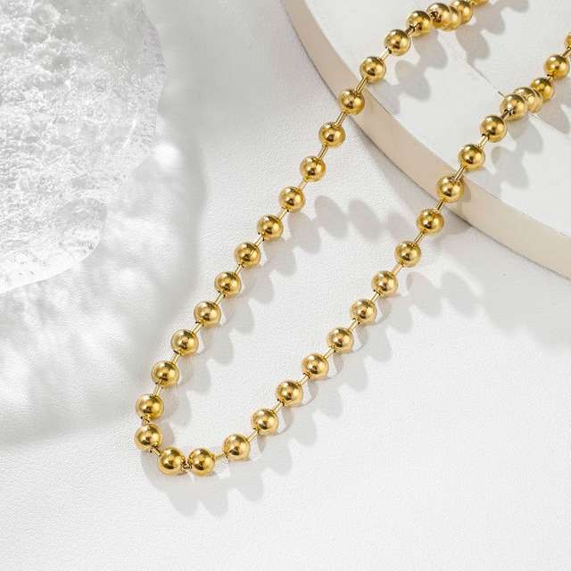 Collier Boules Rondes "Eclat"en acier inoxydable garanti sans allergie