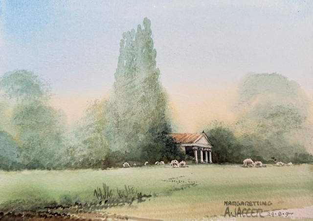 Alan Jagger original watercolour A5 - Margaretting 24.8.95 S1