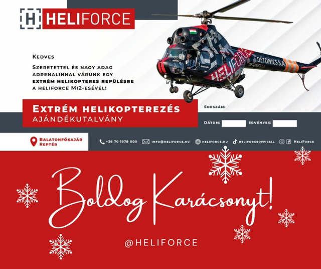 EXTRÉM helikopterezés AJÁNDÉKUTALVÁNY 