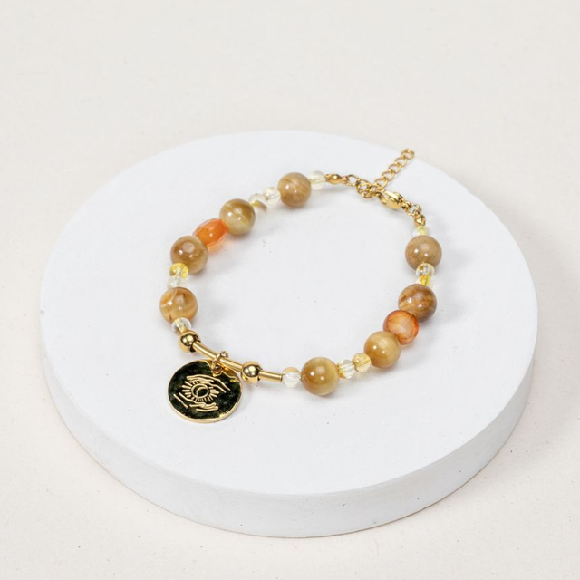 Bracelet Ignis - Agate rouge Cornaline, Citrine, Œil de Tigre