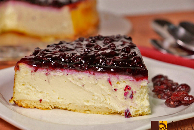Tarta de queso con arándanos 