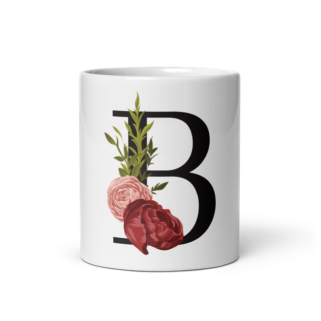 Tazza bianca lucida - lettera B